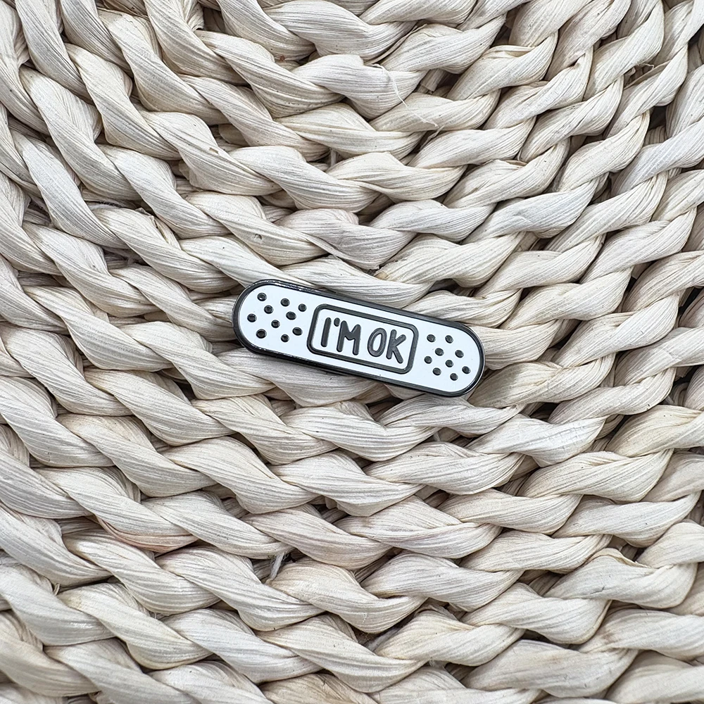 أنا موافق الضمادات المينا بروش لطيف الرعاية الذاتية التلبيب دبوس الفكاهة الصحة العقلية العافية تحت عنوان هدية شارة اكسسوارات جمع #4