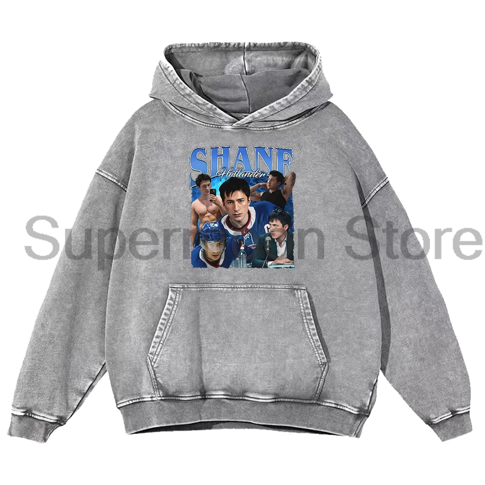 Shane Hollander Vintage Acid Washed Hoodie Heated Rivalry Tv Long Sleeve Women Men Heavyweight Cotton Hooded Sweatshirt