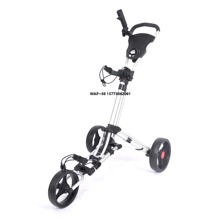 Lotusflower STY315 3-Wheel Aluminum Golf Cart Foldable Lightweight Golf Trolley with Storage