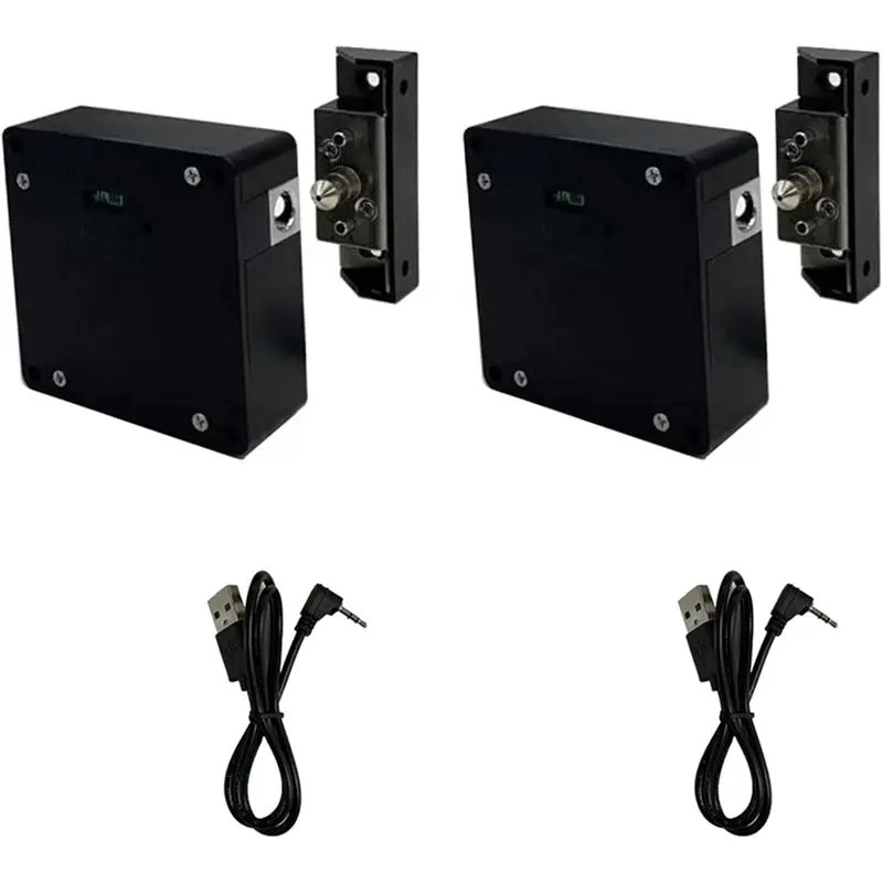 【RECOMENDAR】Electronic Cabinet Lock 2Pcs RFID DIY No-Drill, For Wooden Cabinet Drawer Locker Cupboard Lock