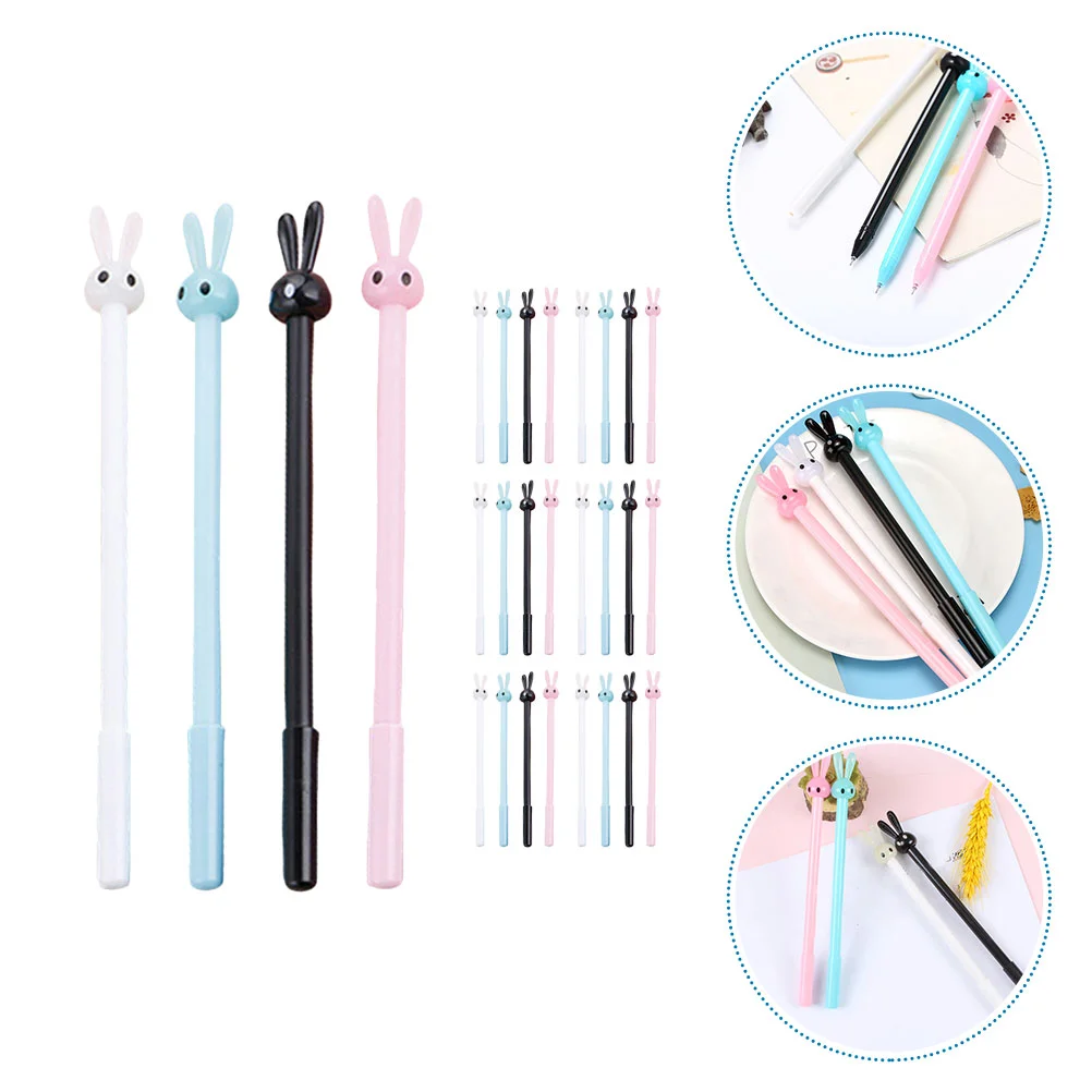 36 Pcs Rabbit Neutral Fountain Pen Come Signature Gel Cartoon Journaling Plastic Diary Child Ears