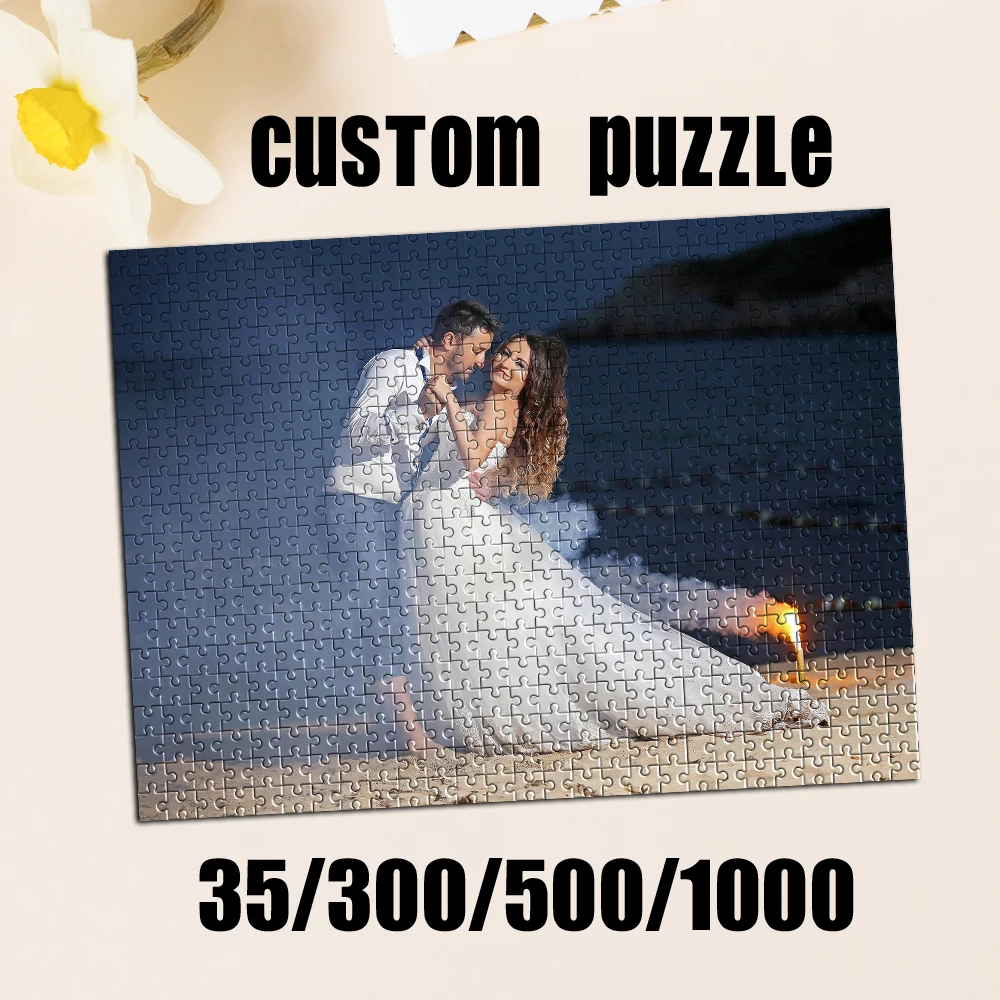 35/300/500/1000pcs Personalized Custom Photo Puzzle wedding photos Puzzle Box From Memory Photo Gift