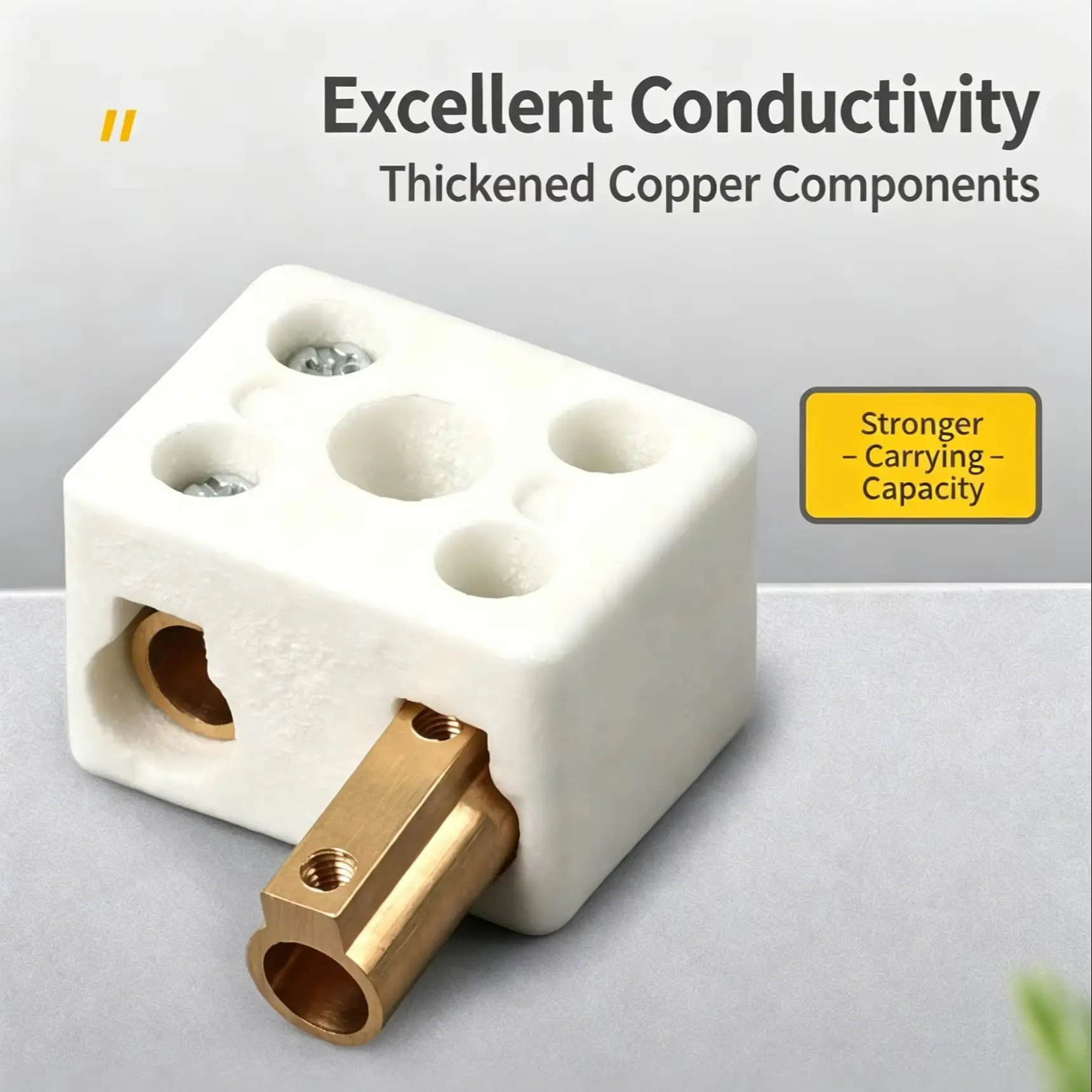 Ceramic Terminal Block 5 Hole High Temp Insulated Terminal Strip High Frequency Ceramic Stud for Electric Oven