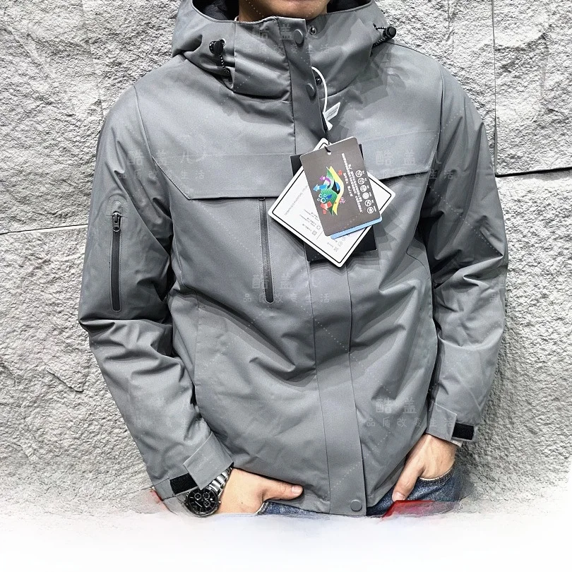 High-End Outdoor Unisex Laser-Pressing Graphene Warmth Cotton Jacket Windproof Water-Resistant Autumn Winter Hooded Coat