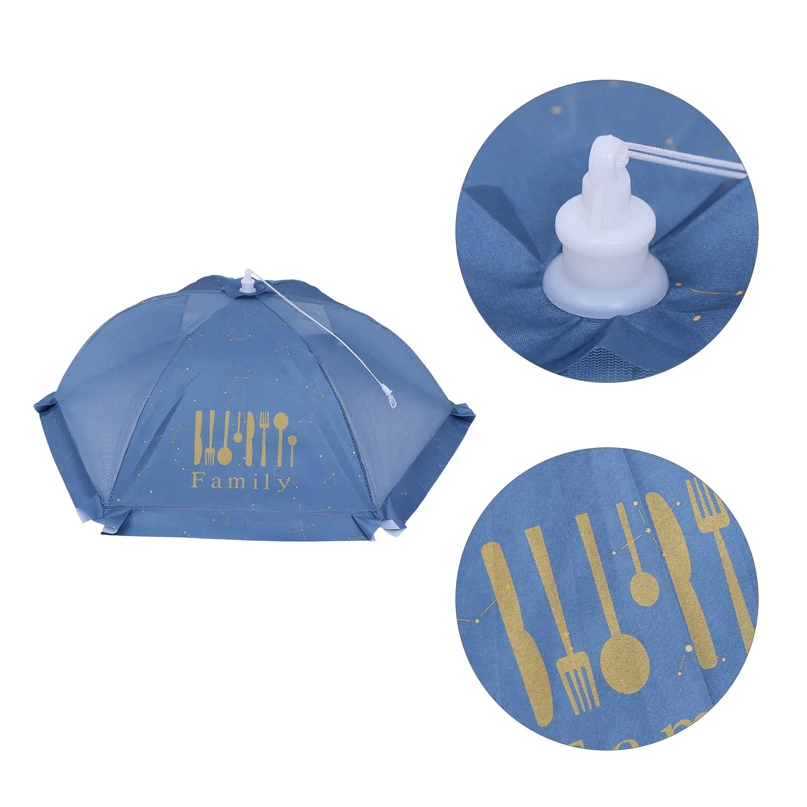 

1Pcs Foldable Dining Table Umbrella Dish Cover Food Protector for Kitchen Restaurant Household Use Freshness Seal Circular Plate