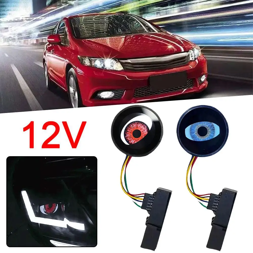 New Dynamic LED Car Headlights Devil Eye LED Eye Light Eye Accessories Eagle Light Assembly Headlight Cars Modified N5Z1