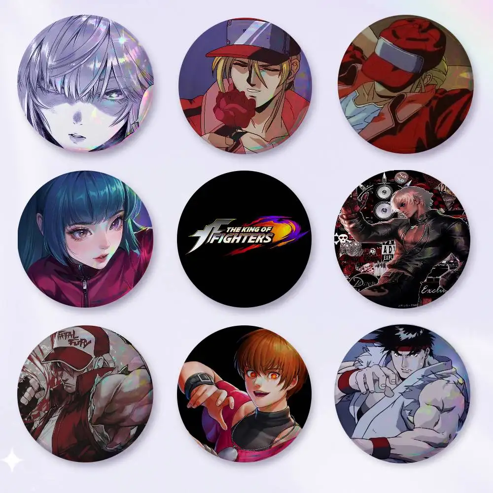 A-K-KING OF F-FIGHTERS Anime Round Badges, Brooches, Clothing Accessories, Birthday Gifts, Anime Conventions