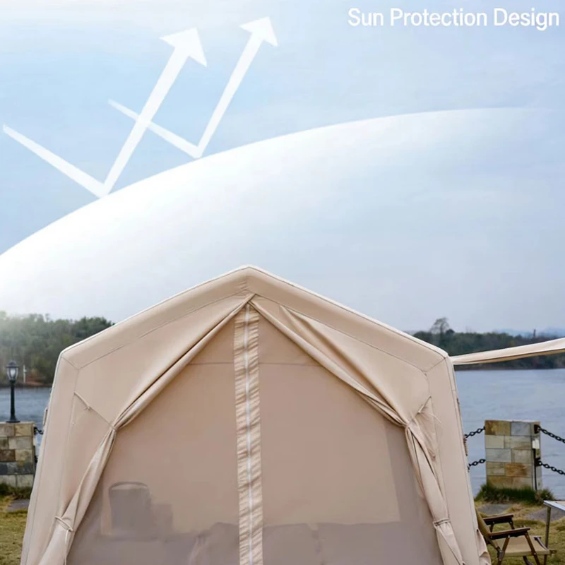 Large Cotton Inflatable Camping Tent 3000mm Waterproof   Type Air Tent for Outdoor Glamping Family Event
