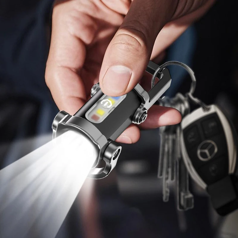 

7 режимов, 1200 люмен, фонарик COB, рабочий свет, перезаряжаемый светодиодный брелок, подвесной портативный светильник, водонепроницаемая карманная лампа для кемпинга