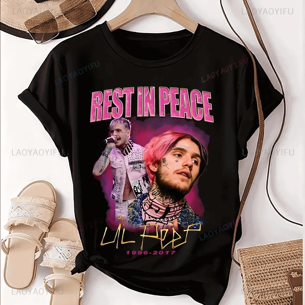 Stylish Vintage LIL PEEP Rapper Printed T-shirt Top LIL PEEP Trend Harajuku Short Sleeved Unisex Shirt Graphic Oversized T-shirt