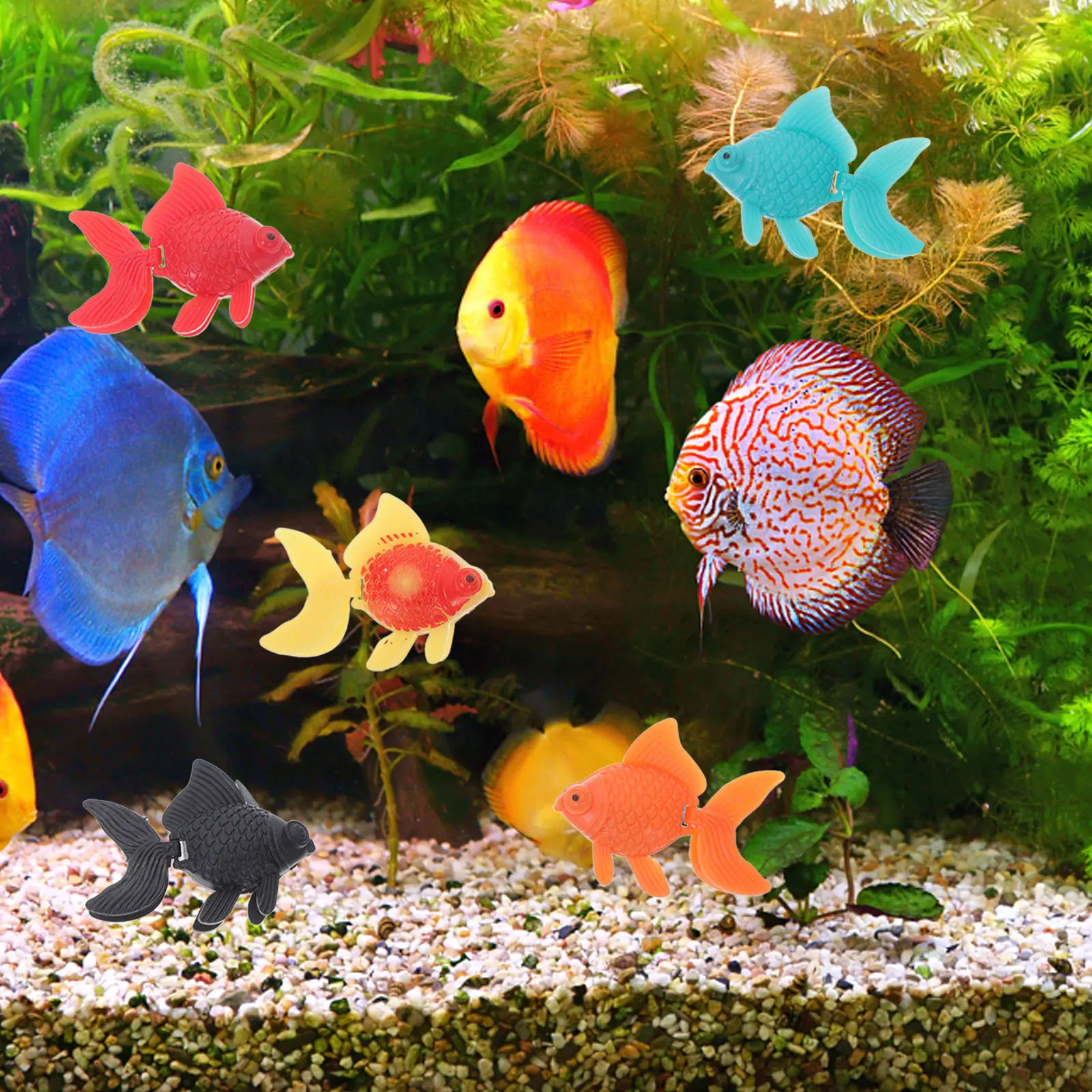 

10Pcs Simulated Goldfish Accessories Lifelike Mini Plastic Fish for Aquarium Decoration Kids Learning Creative Fake Fish