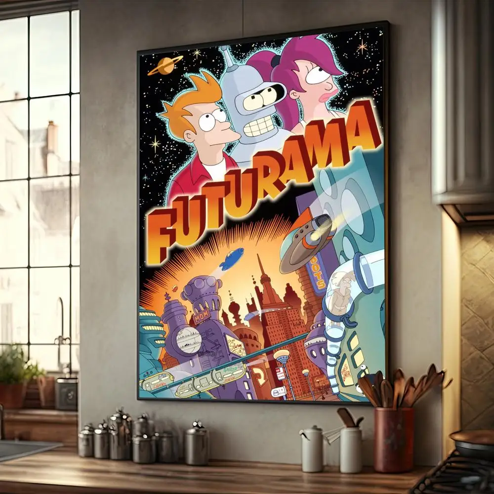 Cartoon F-Futurama Poster arredamento per la casa decorazione Highend carta Kraft Poster pittura murale studio casa soggiorno decorazione