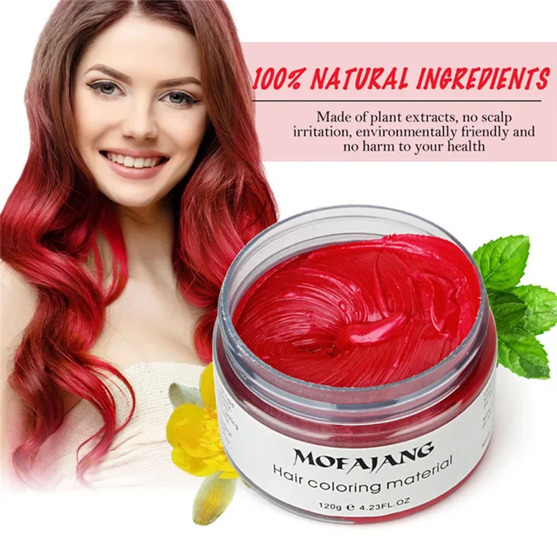 Color Hair Wax Styling Pomade Silver Grandma Grey Disposable Natural Strong Gel Cream Hair Dye for Women Men120g waxes sevich