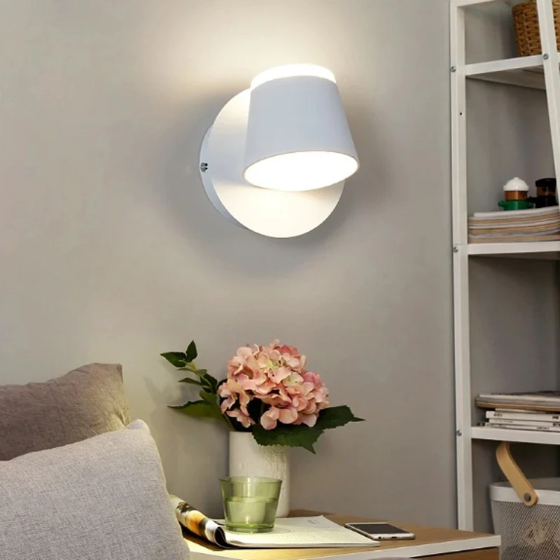 Nordic LED Reading Wall Lamps Lights For Bedside Bedroom Light Study Aisle Living Room Hotel Balcony Creative Rotating Lighting