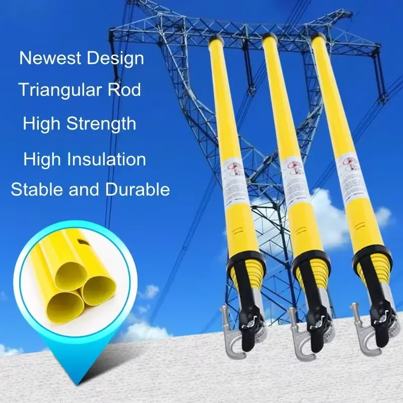 Triangular Shape FRP Fiberglass Telescopic Hot Sticks for Cutout Fuse
