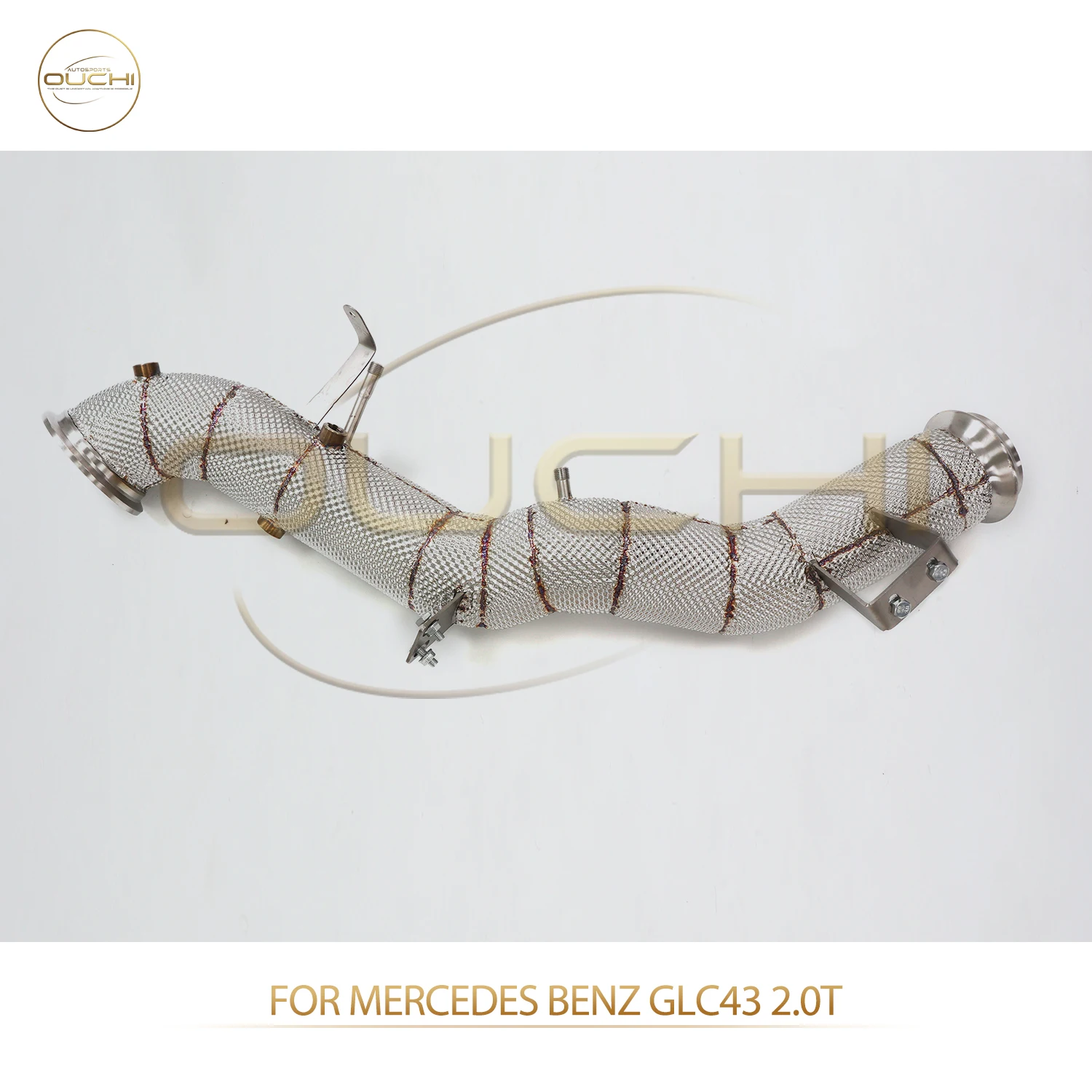 

OUCHI Factory Direct Sales Performance Catalytic Downpipe for Mercedes Benz GLC43 2.0T 2024+ Exhaust With Heat Shield