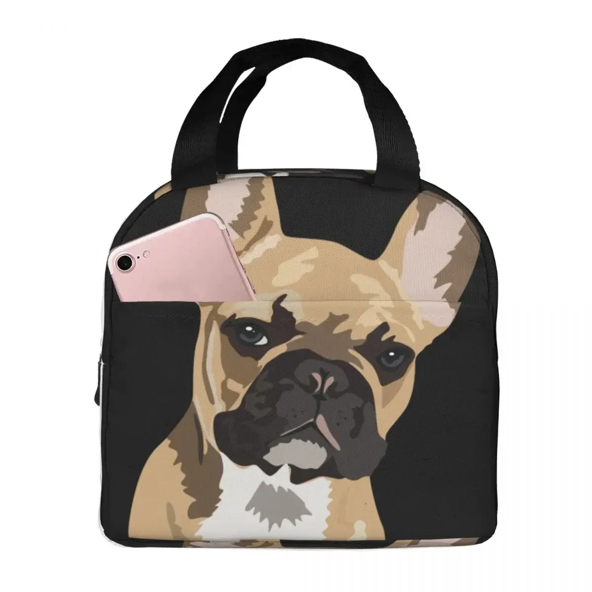 Lunch Bags for Women Kids Pop Art Fawn French Bulldog Insulated Cooler Bags Portable Picnic School Dog Oxford Lunch Box Food Bag