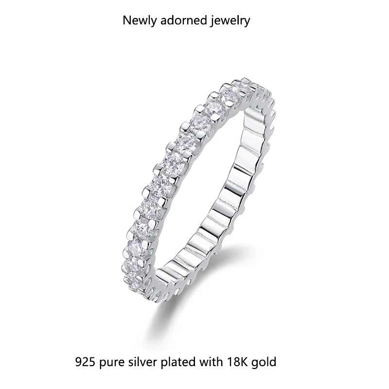 Anillo de plata de ley S925 más vendido transfronterizo con moissanita de color D de 1,0 quilates, elegante y versátil, exquisito que