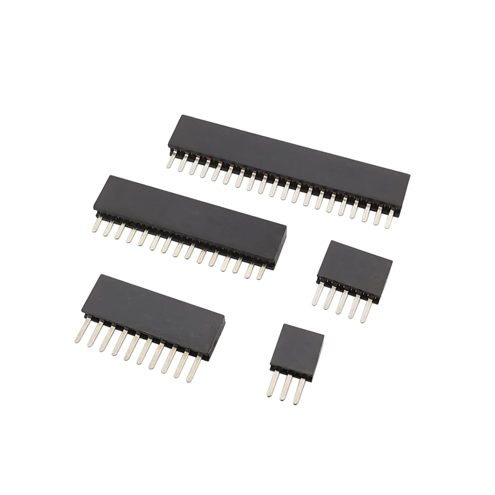 10Pcs 1,27mm Einreihig Männlich Weiblich Steckdose Abtrünnigen PCB Board Pin Header Stecker 1,27 Streifen Pinheader 2P-50 pin