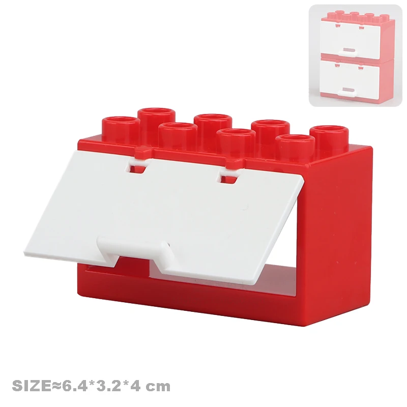 Großes Baustein-Zubehör, kompatibel mit Duplos-Häusern, Villen, Bauausrüstung, Drehverbindung, Kinder-Montageteile, Spielzeug
