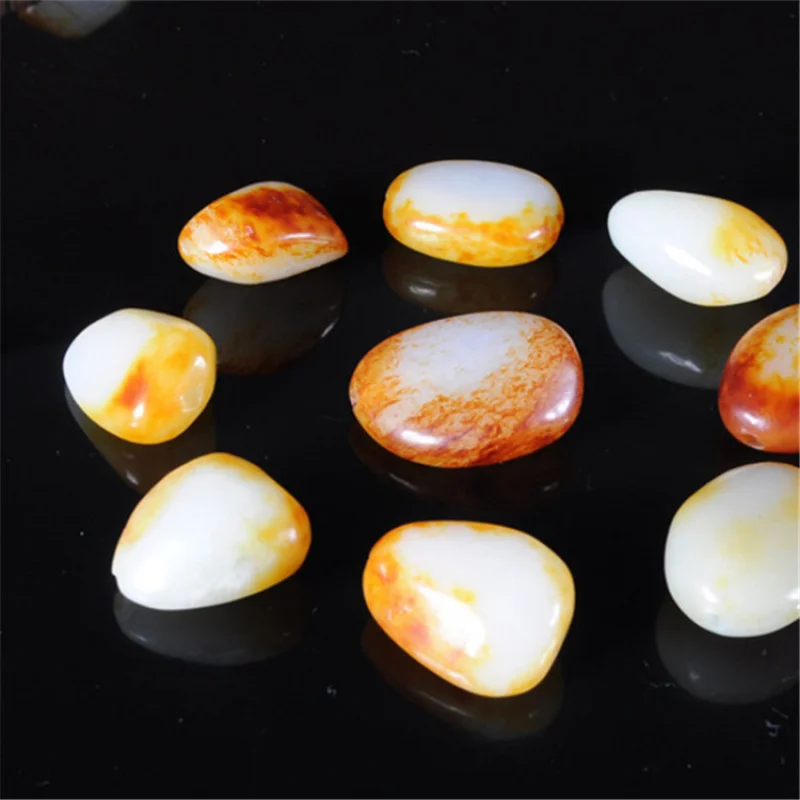 1pcHetian Jade Pebble Rough Stone Bead Bracelets Bracelet Pendant Pendant Xinjiang Hetian Jade Jujube Red Skin Jade Pebble Scatt