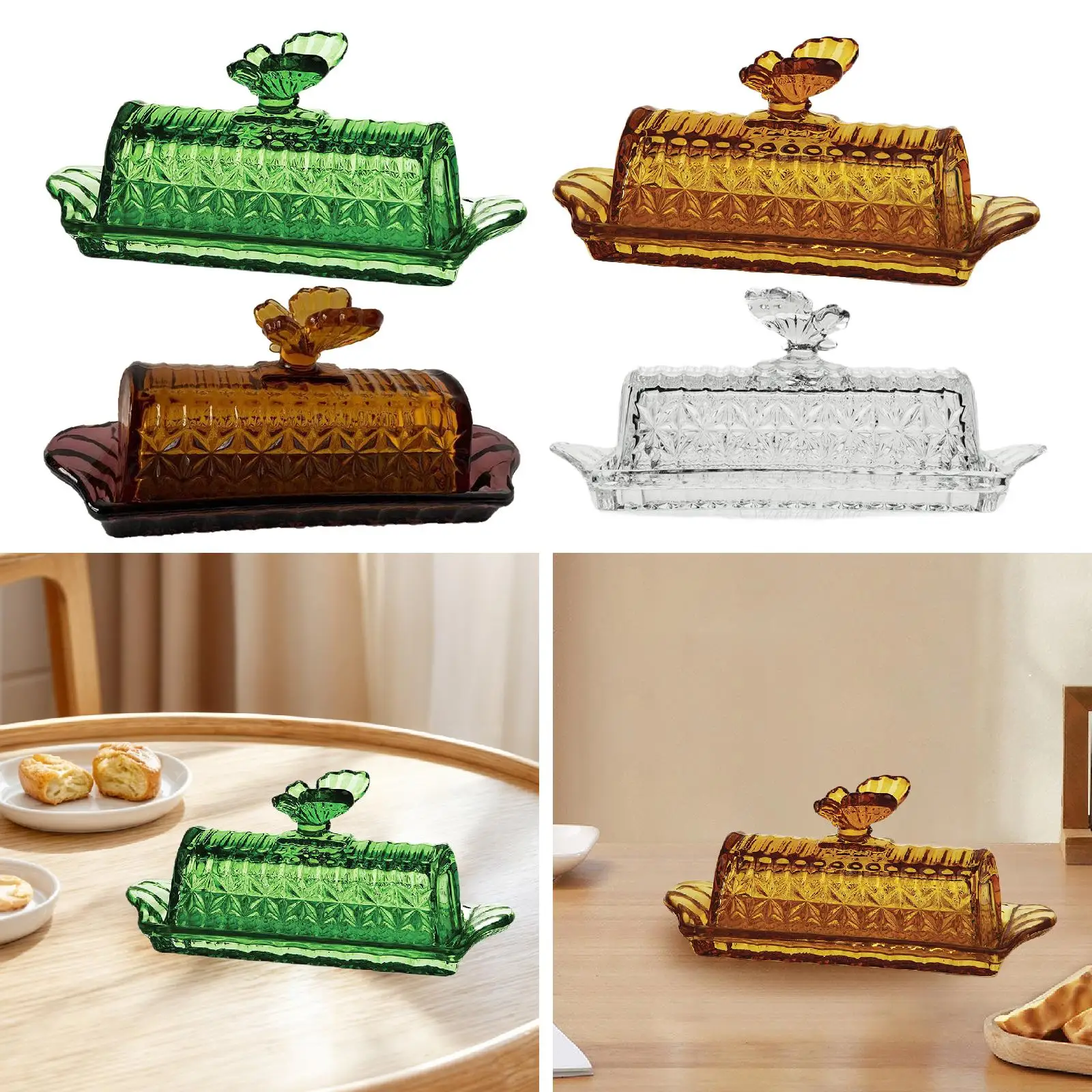 Butter Dish with Lid Dustproof Cover Butter Plate for Buffet Bar Countertop