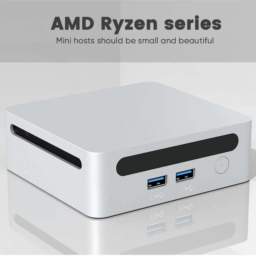 كمبيوتر صغير رخيص AMD Ryzen 7 7730U 7 5800U كمبيوتر صغير، كمبيوتر ألعاب صغير مع كمبيوتر مكتبي USB من النوع C يدعم شاشة ثلاثية 4K
