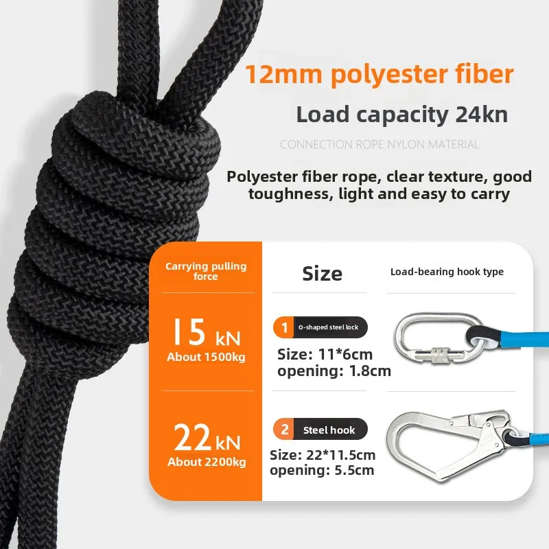 Three-point Harness High-altitude Work Safety Belt Harness Rope Set Outdoor Rock Climbing Electrician Construction Protective
