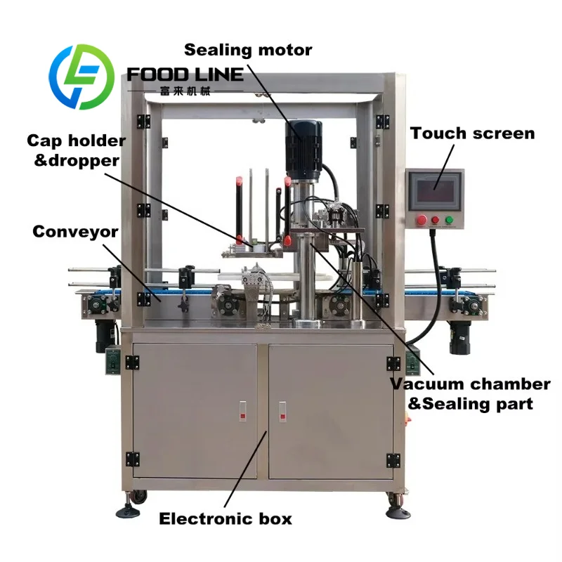Cans Seaming Machine With Nitrogen Gas Filling Continuous Band Sealer Fully Automatic Vacuum Nitrogen Filling Sealing Machine