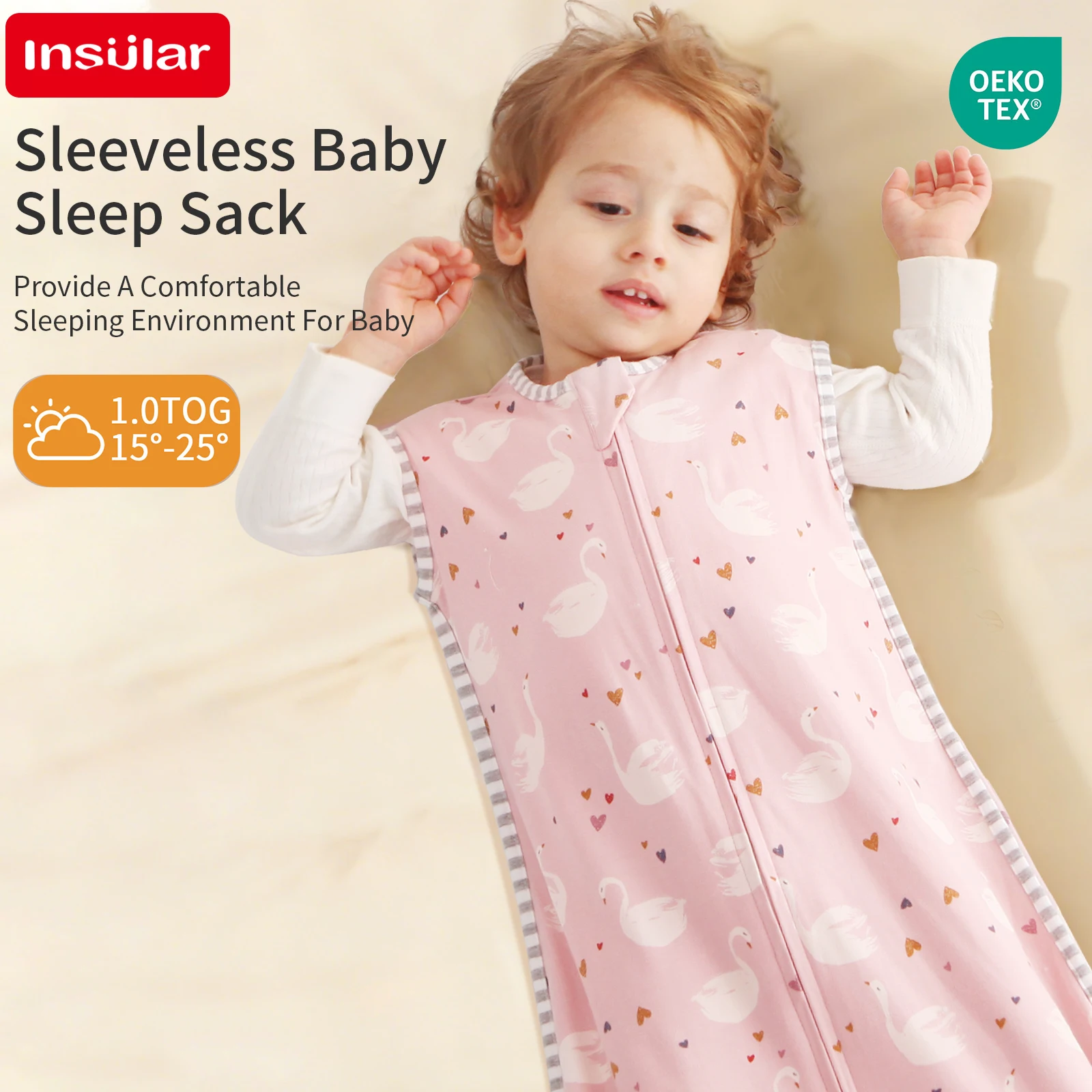 

INSULAR спальные мешки для новорожденных, противоударный детский противоударный спальный мешок, 100% хлопок, дышащая одежда для сна для младенцев, удобная 4 сезона