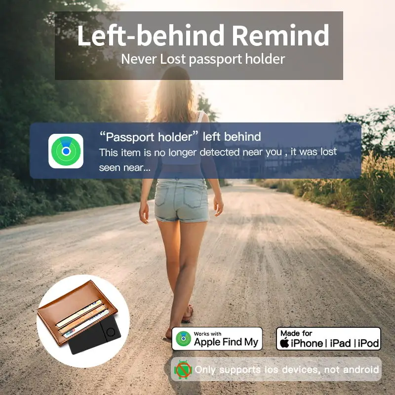 Imagem -03 - Carteira Rastreador de Carregamento sem Fio Ip68 Item Fino Cartão de Busca Localização de Bagagem Bluetooth para Apple Find my App e Network Somente Ios