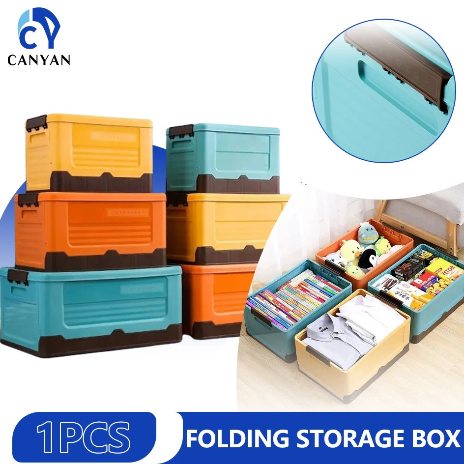 

1 PCS Folding Storage Box Multi-functional Item Folding Organizer Plastic Miscellaneous Organizer with Lid Supply Organizer