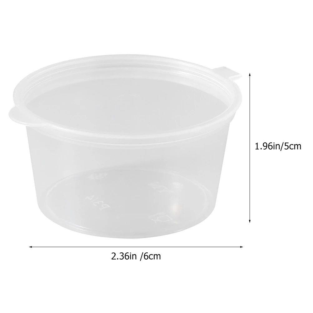 100pcs 50/100ml Disposable Plastic Takeaway Sauce Cup Condiment Container Food Packing Box Pigment Paint Box With Lids