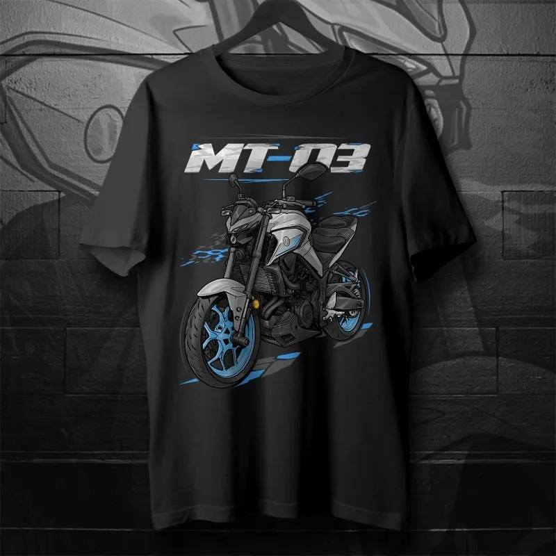 

YAMAHA MT-03 Printed Black T-shirt for Summer New Men's and Women's MOTO Motorcycle Modification Loose Casual Short Sleeved Top