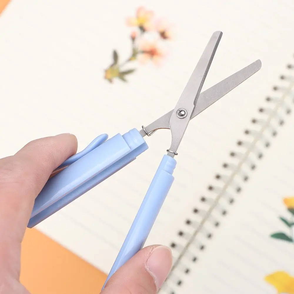 Portable Kids Stationary DIY Office Student Pen Shape Scissor Safe Folding Scissor Handcraft Scissor Handwork Art Tools