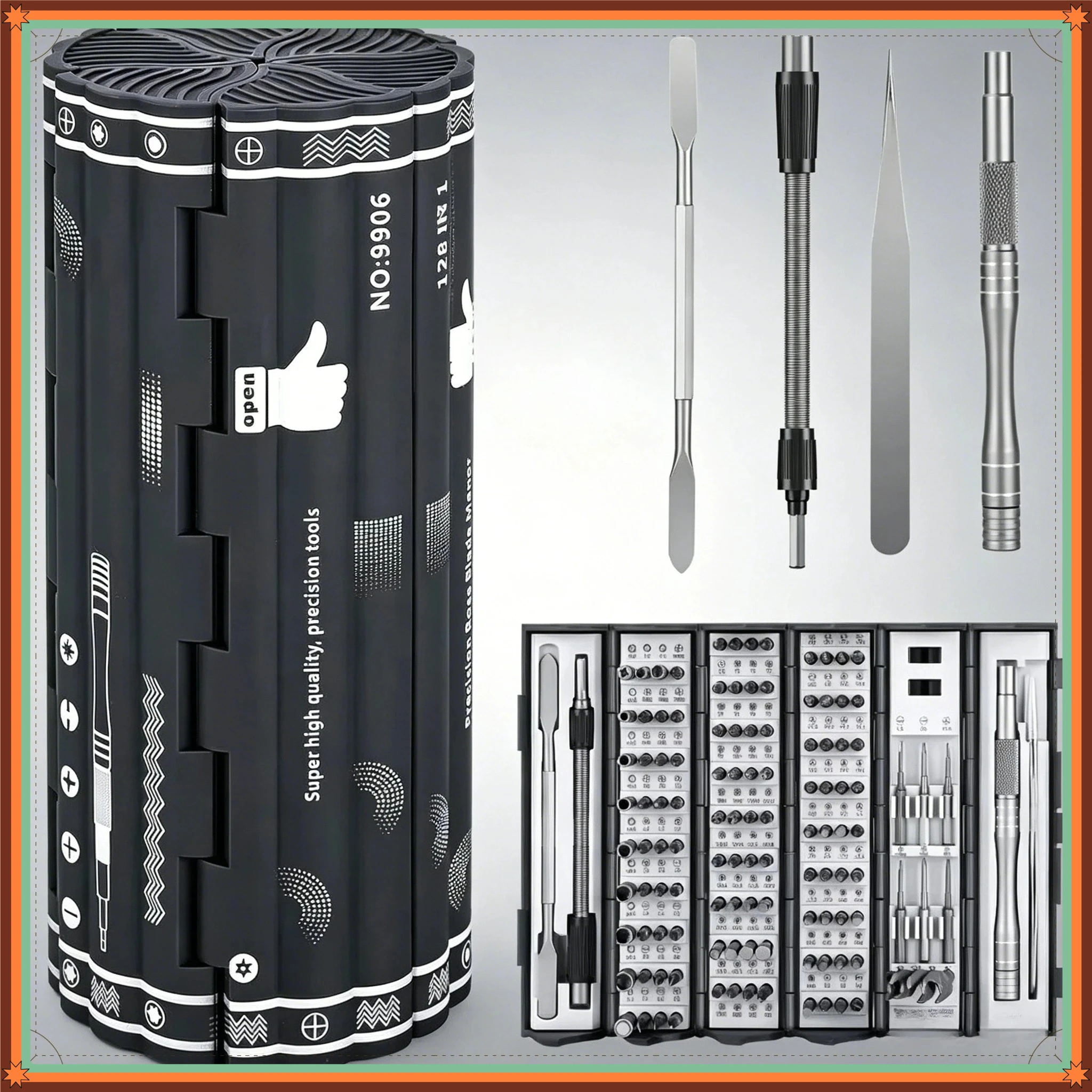 128 in 1 Magnetic Screwdriver Bits Set Phillips Torx Precision Repair Tool Kit for iPhone Laptop PC Electronics
