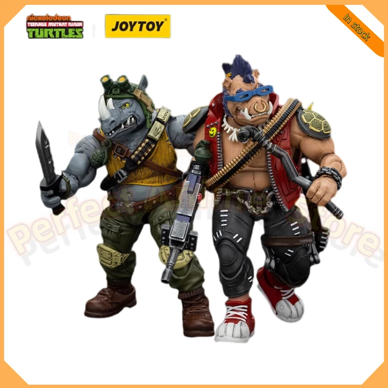 Original JOYTOY Dark Source Ninja Turtles Bibo & Rocksteady 1:18 Movable Soldier Gift Model in Stock