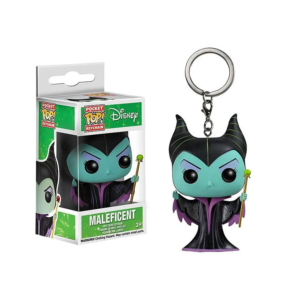 Funko Pop portachiavi Ursula Disney cattivi Maleficent Pop Pocket portachiavi Disney Vinyl Action Figure giocattoli bambole regalo per bambini