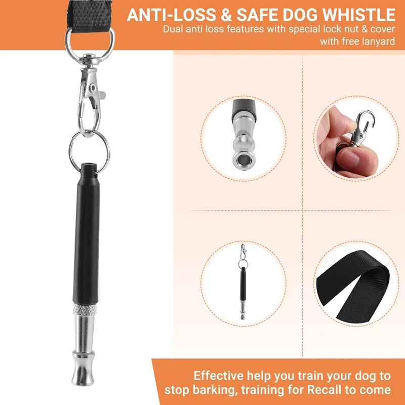 Dog Whistle, Professional Dog Training Whistle To Stop Barking Adjustable Frequency Ultrasonic Sound Training Tool Silent Bark C