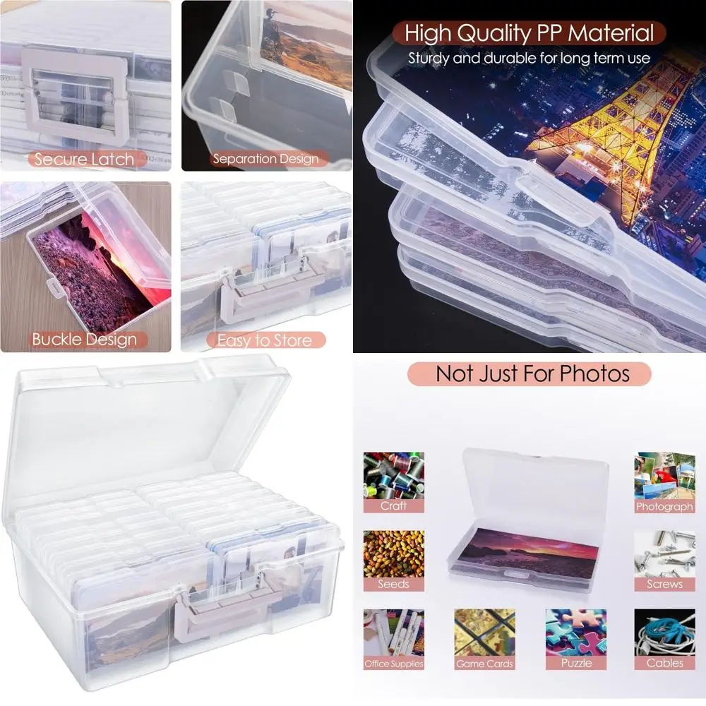 

Large 5x7 Photo Storage Box with 18 Compartments for Craft, Art, and Office Supplies