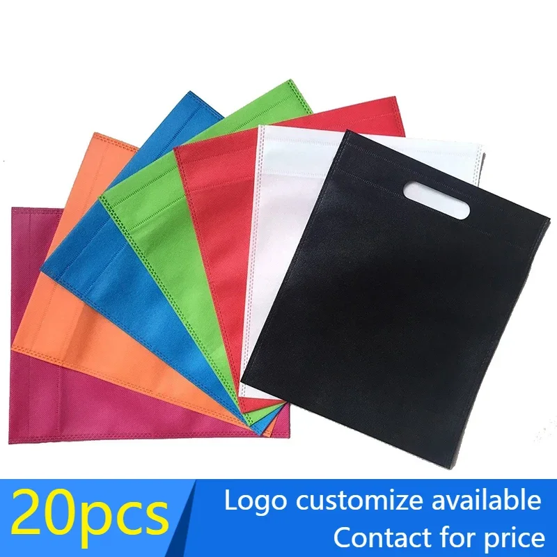 

20 pcs Non-woven Bags Shoe Clothes Storage Fabric Portable Reusable Travel Organizer Pouches Custom Logo logo print