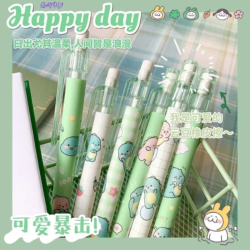 

6pcs Cartoon Automatic Pencil Cute Mechanical 0.5mm Pencil Set with Refills Retractable Pencil School Stationery Office Supplies