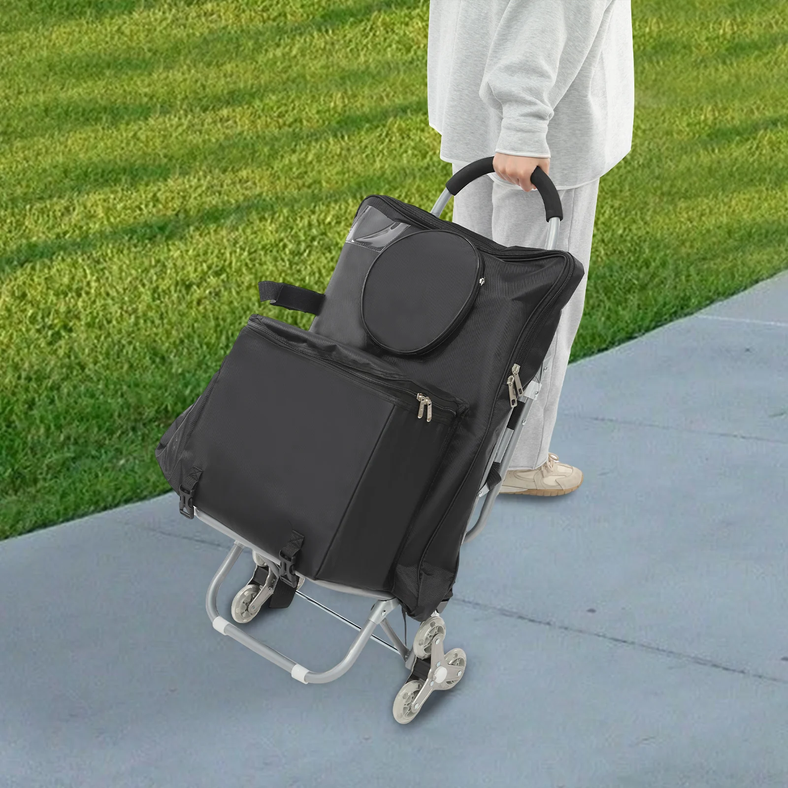 Portable Outdoor Sketching Backpack Cart Mobile Painting Station & Seat for Storage Drawing Board and Easel