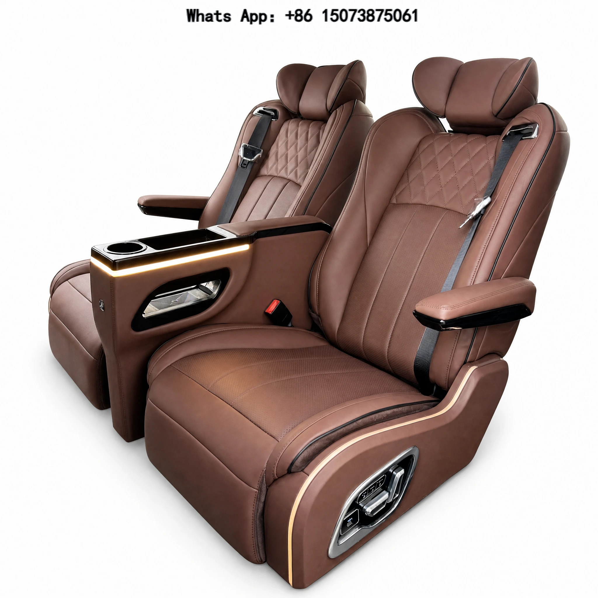Modified Pu Leather Car Seats To-yo-ta Land Cruiser VCT VIP Seat 15cm Rearward Armrest Electric Reclining Massage Ventilated