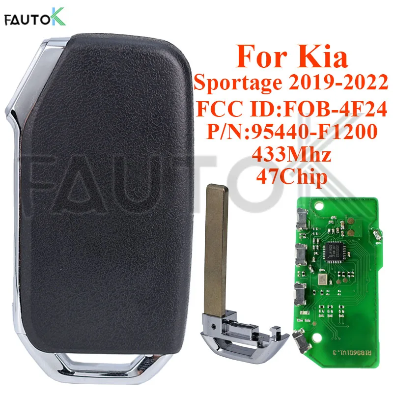 Remote Control Car Key for KIA Sportage 2019 2020 2021 2022 Keyless Go Fob 434MHZ ID47/PCF7938 P/N: 95440-F1200 FCC ID:FOB-4F24