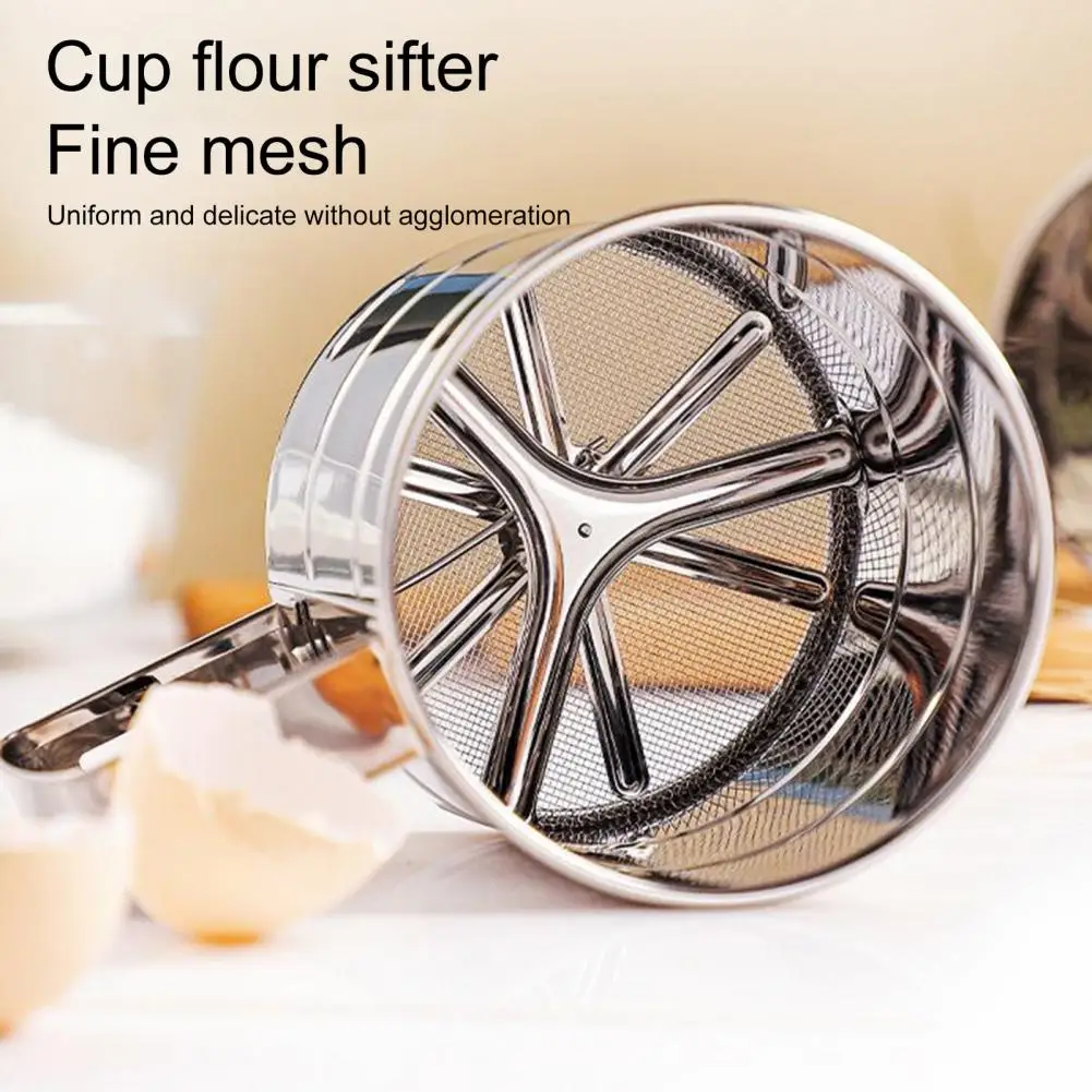 Hand-held Kitchen Tool Stainless Steel Handheld Flour Sieve for Baking Quick Flour Filter Anti-rust Kitchen Tool Stainless Steel