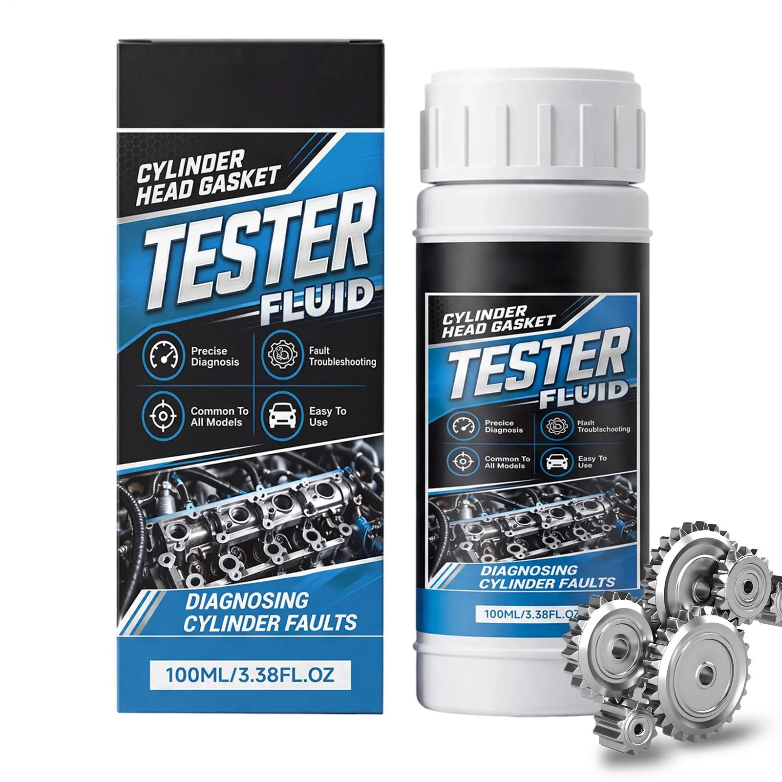Head Gasket Leak Tester Fluid 100ml Universal Precise Quick Exhaust Leak Detector Solution for Cracked Head Blocks Gaskets Car