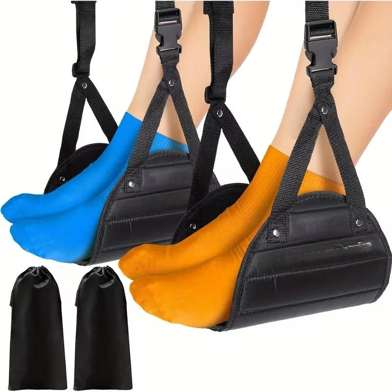 

Портативная подставка для ног (1 шт.) с регулируемым ремнем для офиса, самолета, путешествий, отдыха под столом, для снятия усталости с ног