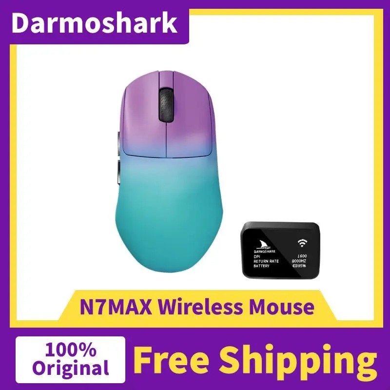 

Darmoshark N7 N7MAX Gaming Mouse Wireless Double 8Khz PAW3950 Sensor 30K DPI Ergonomic Mouse Optical Micro Gamers Motion