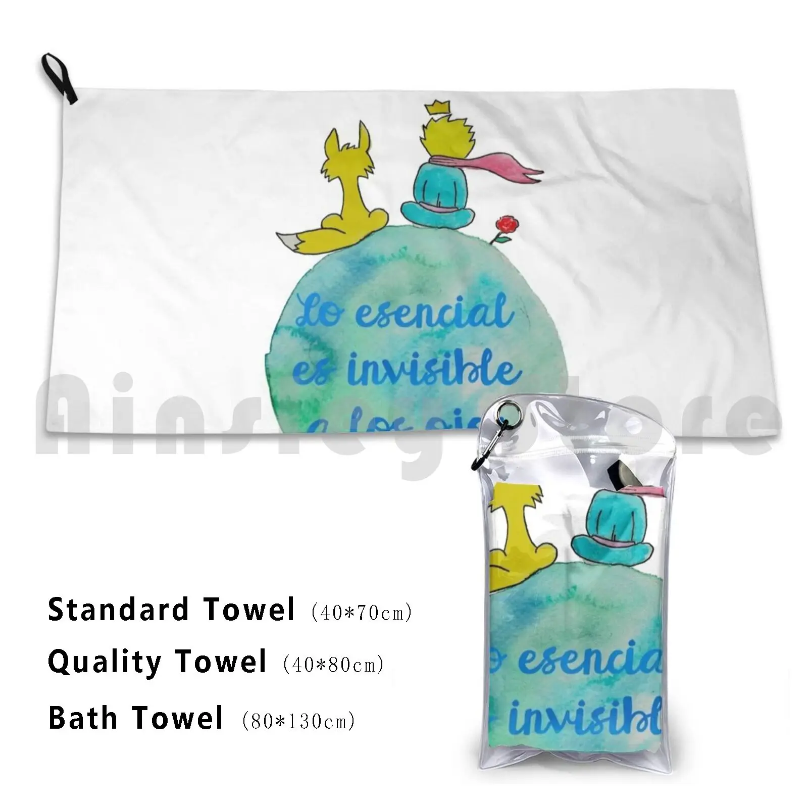 The Essential Is Invisible To The Eyes Custom Towel Bath Towel Essential Invisible Eye Little Prince The